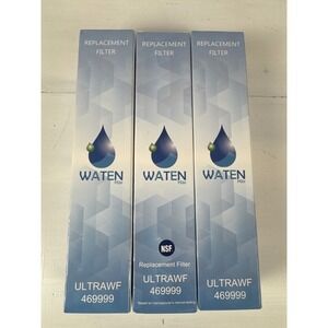 3 Pack Waten H2o ULTRAWF 469999‎ Refrigerator Water Filter Replacement NSF Blue